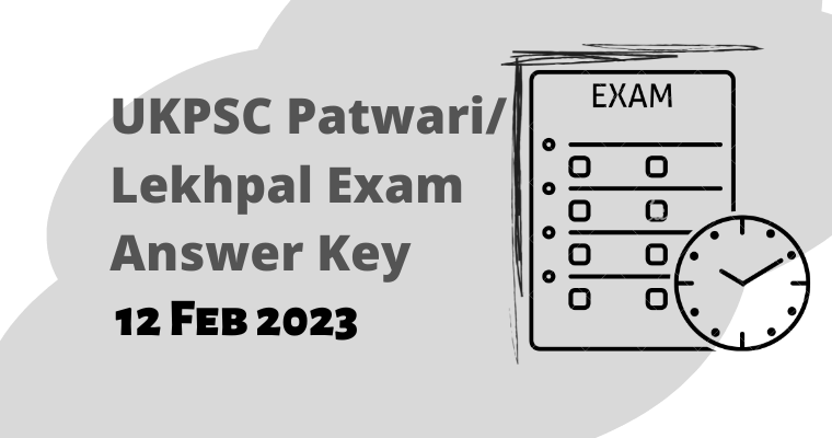 UKPSC Patwari Lekhpal Exam Answer Key